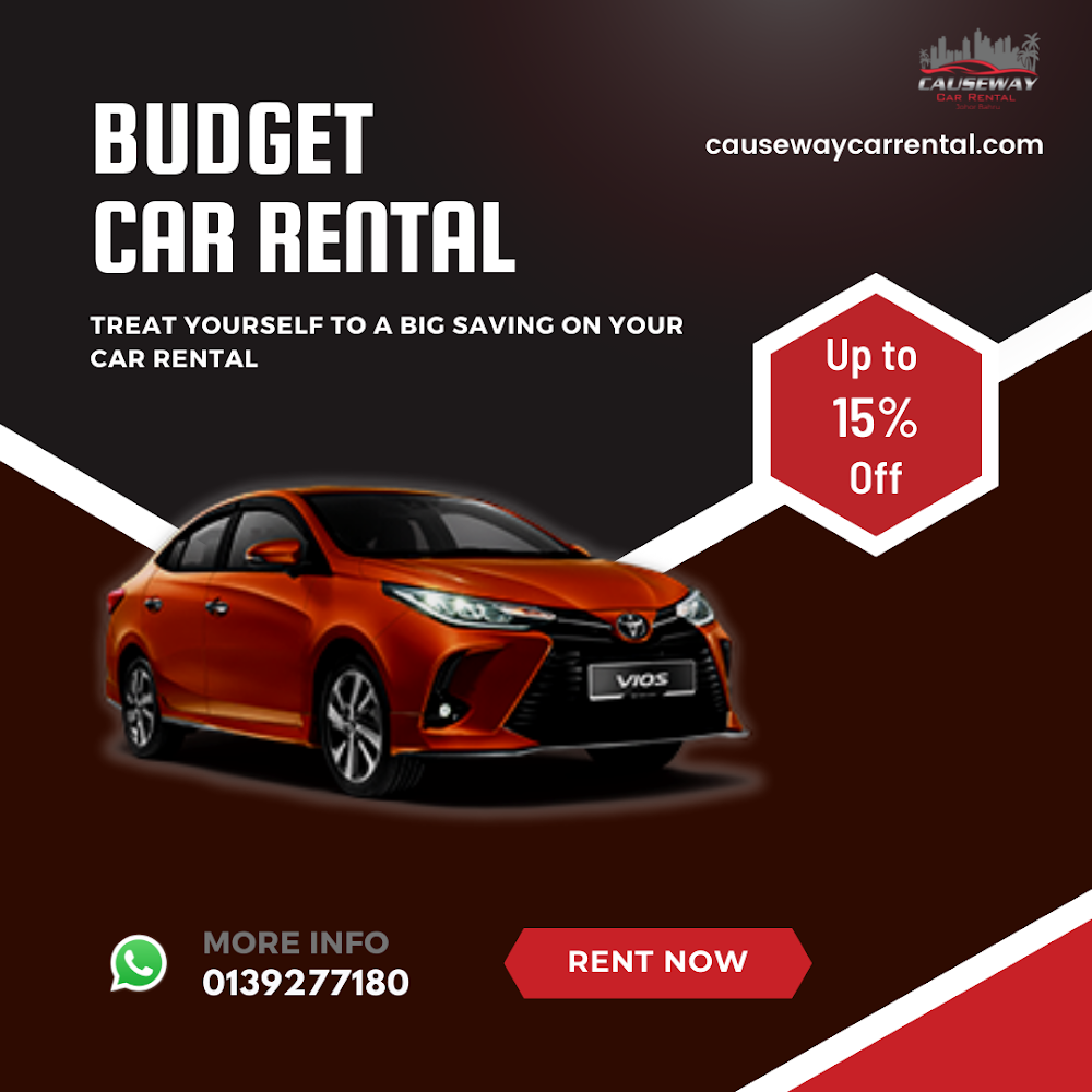 Causeway Car Rental Johor Bahru - Free JB Sentral Pickup & Dropoff